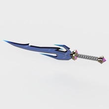 phantom blade - warcraft gadget blizzard wow vanilla hand sword crystal 3d print model - Mito3D