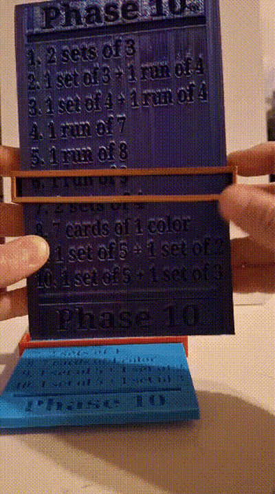 phase 10 carte glissière jeu joueur 3d print model - Mito3D