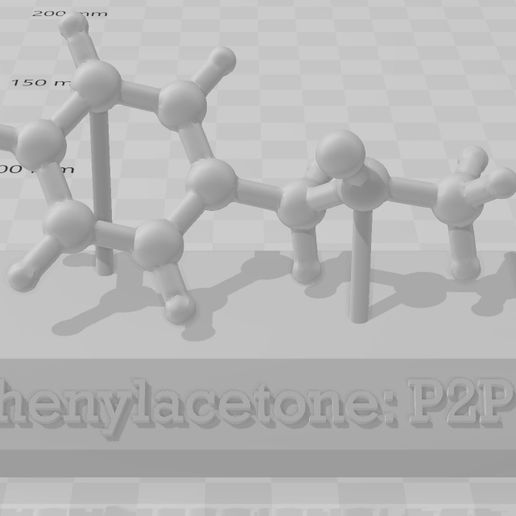 fenilacetone p2p arte chimica molecola modello 3D print model - Mito3D