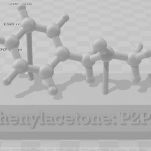 fenilacetone p2p arte chimica molecola modello 3d print model - Mito3D