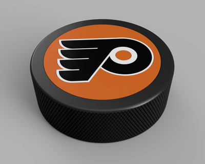 crême Philadelphia flyers logo palet hockey 3d print model - Mito3D