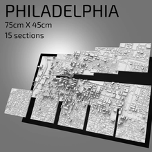 Filadelfia enmarcado pared Arte paisaje urbano arquitectura edificios recuerdo ciudad mapa regalo 3d diseño 3d print model - Mito3D