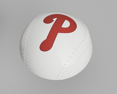 philadelphia phillies refrigerator magnet baseball red october 3d print model - Mito3D