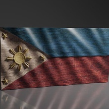 filipinas ondulado bandera cnc archivos madera 3d stl modelo 3d print model - Mito3D