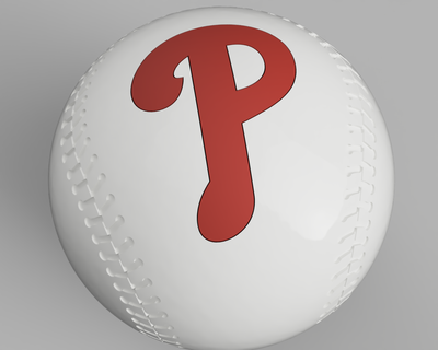 phillies logo baseball ornament phillies baseball philadelphia ornament  3d print model - Mito3D