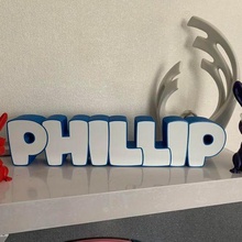 Phillips namen LED Lichtung 3d print model - Mito3D