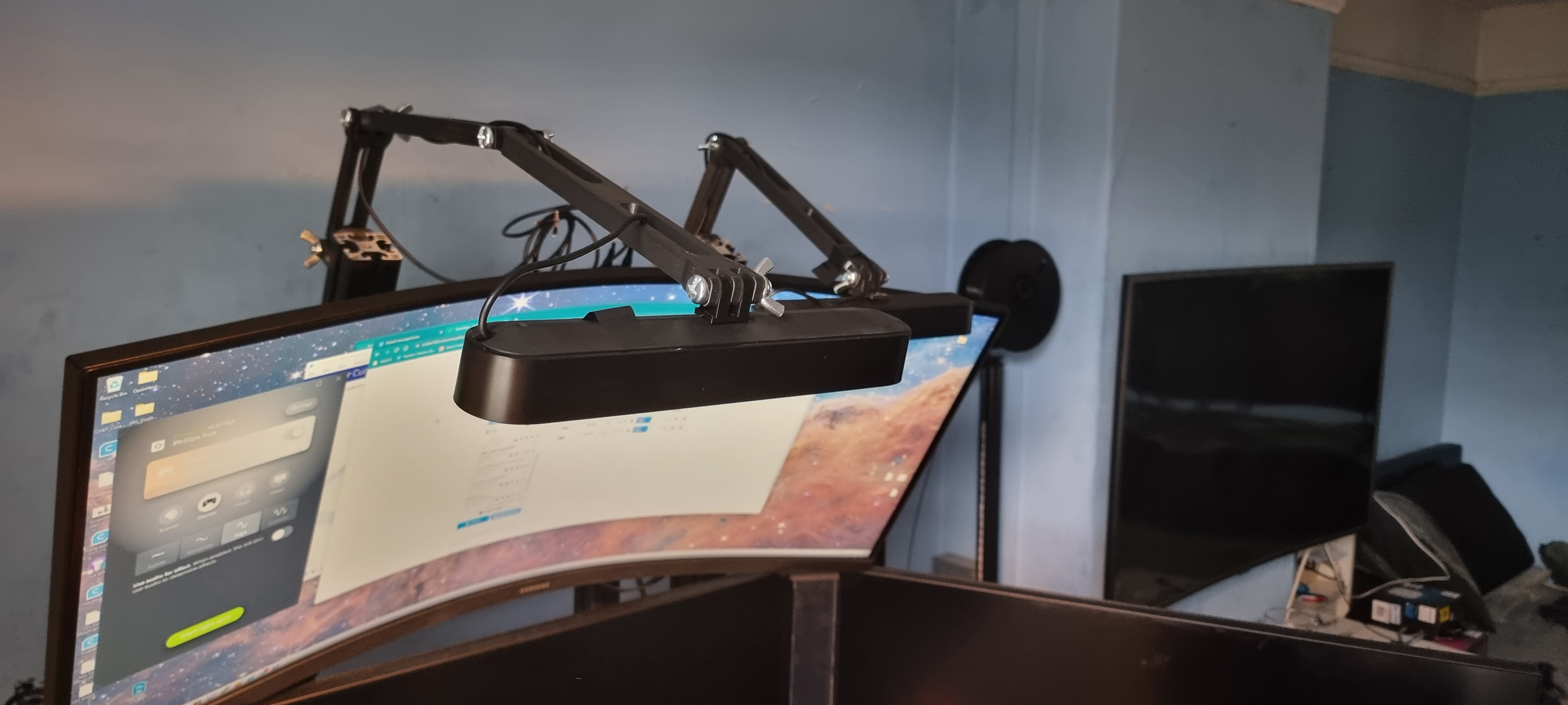 phillips hue sim racing mount play bar rig simlab 4040 profile immersion 3D print model - Mito3D