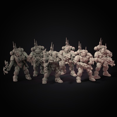 phobic stealth squad game war hammer sisters space nuns mini 28mm of silence marines horus sororitas terminators brotherhood terminator grey knights sanguinary guard 3d print model - Mito3D