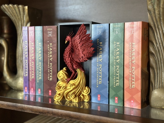 phoenix hp inspirado livro recanto ficar pé modelo casa fénix dragão atormentar oleiro craftykid3d estante decoração marca páginas 3d print model - Mito3D