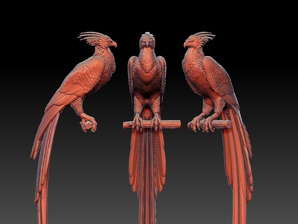 Anka kuşu kuş fantezi ateş diriliş canlanma anka fenix heykel kanatlar tüyü yazıcı yüksek dekor kartal Harry çömlekçi Dumbledore 3d print model - Mito3D