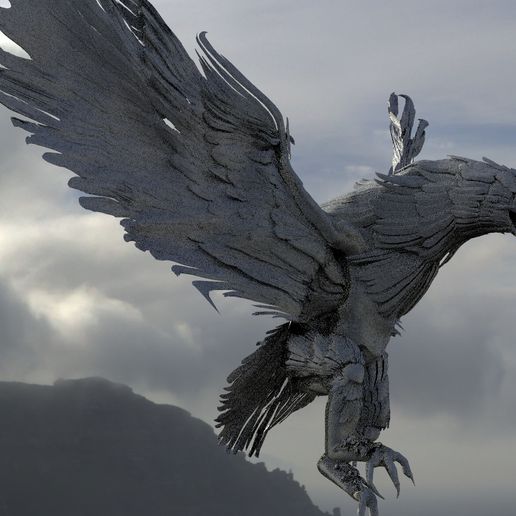 phoenix bird 3d model pheonix lord trending lordoftherings gameofthrones narnia wizard scull 3D print model - Mito3D