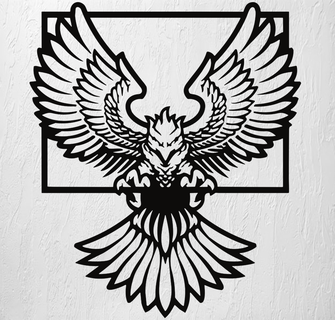 phoenix bird wall art 2d decoration ave fenix legendary mythical ashes fire flames winged eagle falcon 3d print model - Mito3D