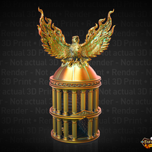 phoenix dice tower - support free architecture building rpg support-free supportless no-supports roll pheonix dicetower dice-tower fatesend fates-end dnd role-playing-game dice-roll path-finder 3d print model - Mito3D