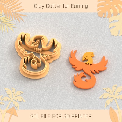 phoenix summer clay cutter tools earring turtle beach shell 3d print model - Mito3D
