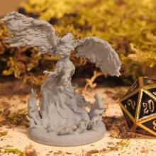 phoenix tabletop miniature game fire flame flying bir stl file 3d model fantasy warhammer gloomhaven pathfinder critical role gaming rpg dnd dungeons dragons 3d print model - Mito3D