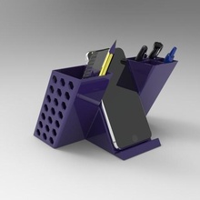 teléfono soporte escritorio organizador artilugio móvil estante portátil bolígrafo lápiz 3d print model - Mito3D