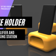 phone holder amplifier charging station 3d print model stand technology mobile smartphone android cellular electronic cell touchscreen samsung galaxy advertising computer equipment audio device presentation guitar marshall gadgets office case cassa base 3d print model - Mito3D