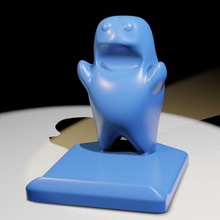 phone holder creature gadget stand landscape horizontal cute adorable cartoon character 3d print model - Mito3D