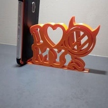 phone holder love vw - support 3d print model - Mito3D