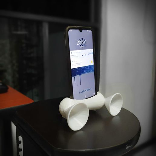 teléfono altavoz altoparlante base apoyo celular música 3D print model - Mito3D