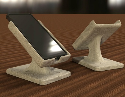 Telefon Stand Modell 2 strukturiert Oberfläche 3d print model - Mito3D