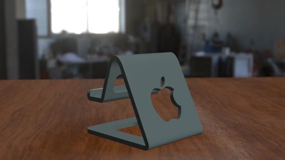 phone ficar pé maçã logotipo aba Iphone ipad suporte 3d print model - Mito3D