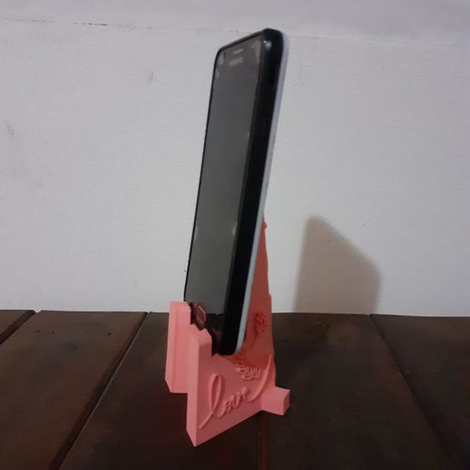 phone stand love vertically tablet videocall 3D print model - Mito3D