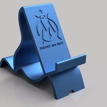 phone stand olympique marseille logo gadget holder cell tablet telephone 3d print model - Mito3D