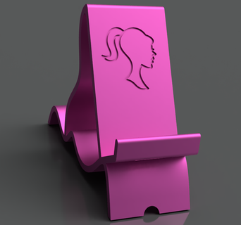 phone stand logo b r e tablet booth telephone support barbie 3d print model - Mito3D