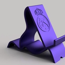 phone stand real madrid logo gadget holder tablet madrird stant 3d print model - Mito3D