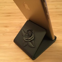 phone stand rose logo valentine day home office 3d print model - Mito3D