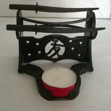 photophore samoura amitie la maison bougie à réchaud samurai l'amitié 3d print model - Mito3D