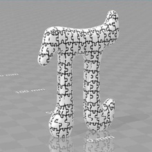pi-puzzle completed squaring circle art math 3d print model - Mito3D
