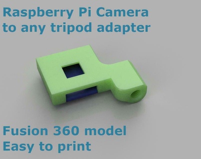 pi Kamera Stativ Adapter montieren Verschmelzung 360 Himbeere rpi Computer 3d print model - Mito3D