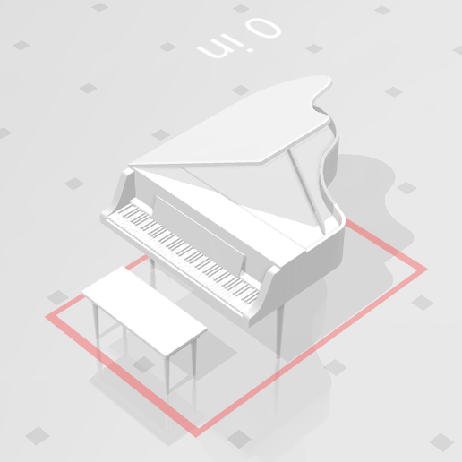 piano architecture music art 3D print model - Mito3D