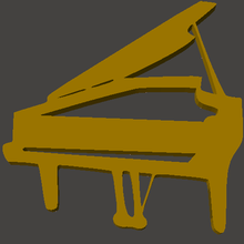 piano gadget music love gift key ring 3d print model - Mito3D
