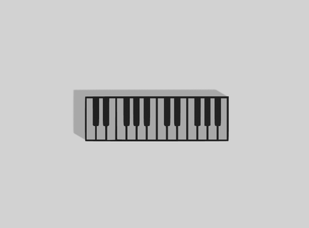 piano chave decoração 2d arte casa deco estude canções cantor ímãs música chaves teclado banda 3d print model - Mito3D