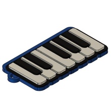 piano porte clés clé bague forme anneaux musique 3d print model - Mito3D