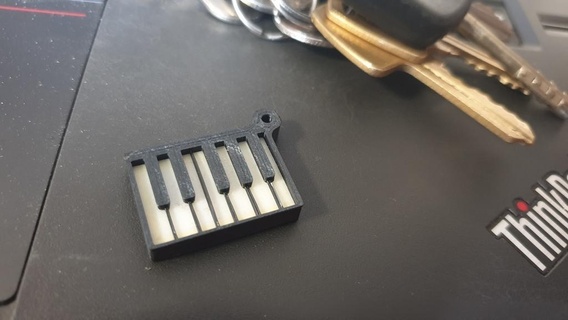 piano chaveiro teclado chaves arte 3d print model - Mito3D
