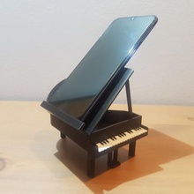 piano phone holder art stl grand mobile movable door 3d print model - Mito3D