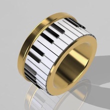 piano anillo joyería joya música 3d print model - Mito3D
