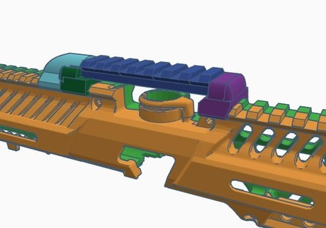 Foto carril tubo subida puente artilugio emf100 tolva feedneck piccatinny visión 3d print model - Mito3D