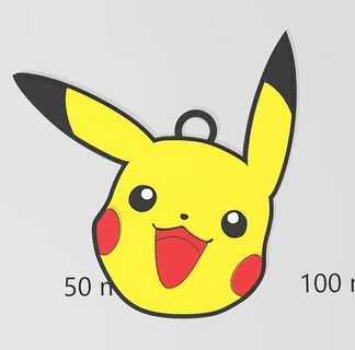 picachu keychain pikachu pica pika pokemon 3d print model - Mito3D