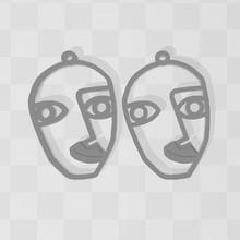 picasso earrings - face jewelry hoops art series rings jewellery thematic paintings drawings museum 3d print model - Mito3D