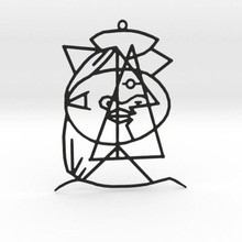 picasso pendant jewelry pablo jewellery origami geometric animal head 3d bookmark bookmarks art design legs fat woman body rabbit circle flowerpot holder Kunst picasso-Skizze 3d print model - Mito3D