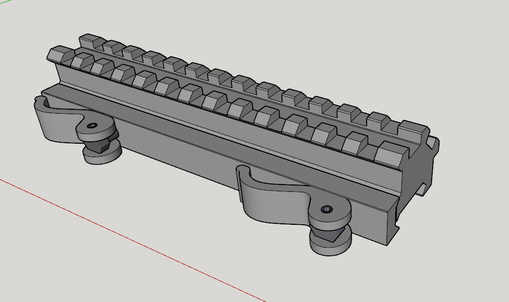 picatinny rotaia 13 fessura angolo montare riser base gadget 3D print model - Mito3D
