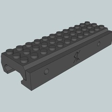 picatinny lego adaptateur de rail divers l'adaptateur airsoft le bloc construire amusant arme à feu grandeur nature legos lrp fusil softair weaver sport l'extérieur 3d print model - Mito3D