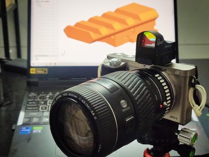 picatinny rail top cold shoe extender sony a6000 camera mount coldshoe 3d print model - Mito3D
