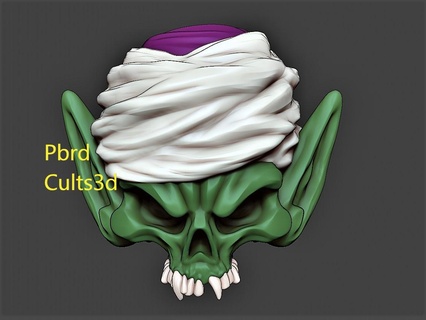 piccolo skull dragonball z dragon ball dbz super goku vegeta anime frieza majin buu cell 3d print model - Mito3D