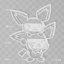 pichu pokemon cookie cutter home cookiecutter mold biscuit pokemongo nintendo gamefreak creature poodle pickaxe 3d print model - Mito3D